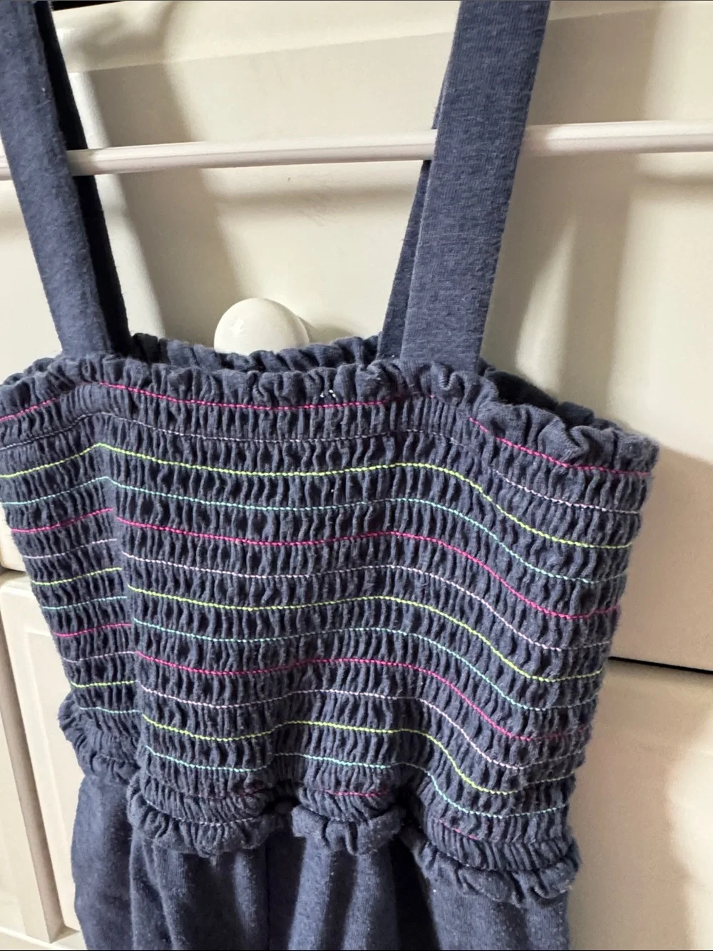 GAP Navy Smocked Stripe Romper 2Y